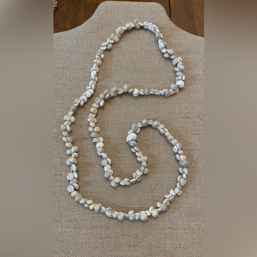 Vintage Natural 36” Snail Shell Necklace
